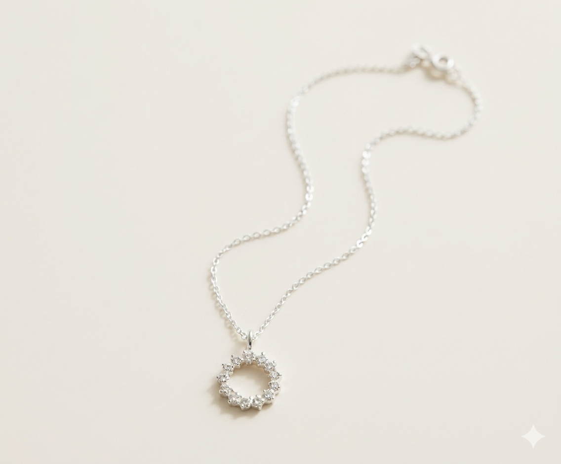 Collar Halo - Plata 925 con circonitas