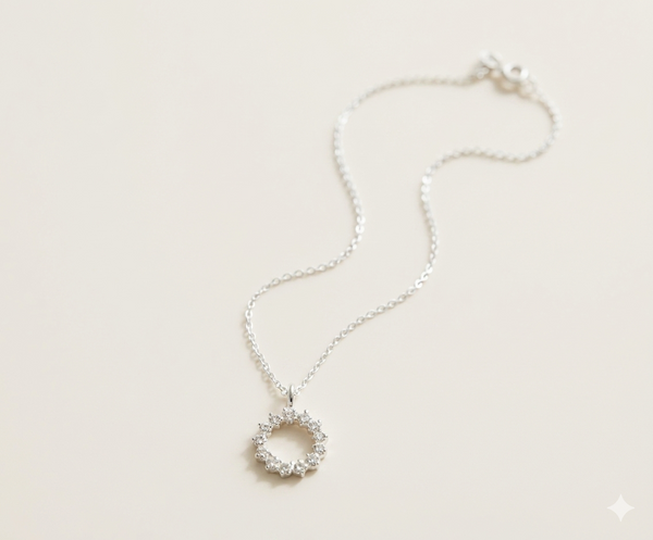 Collar Halo - Plata 925 con circonitas