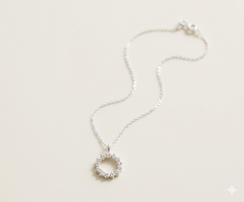 Collar Halo - Plata 925 con circonitas