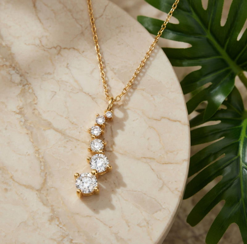 Collar Elara - Plata dorada 925 con circonitas