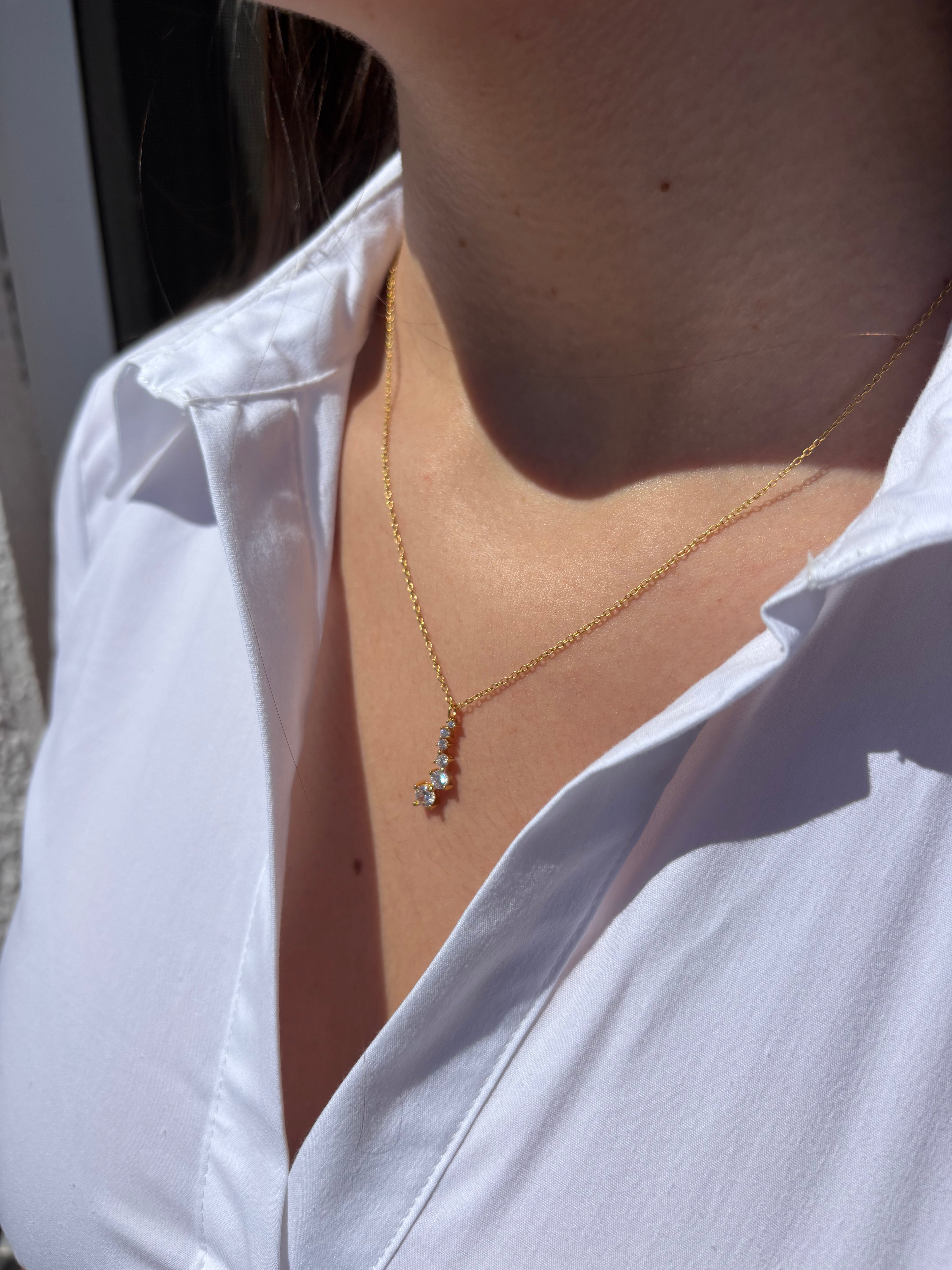Collar Elara - Plata dorada 925 con circonitas