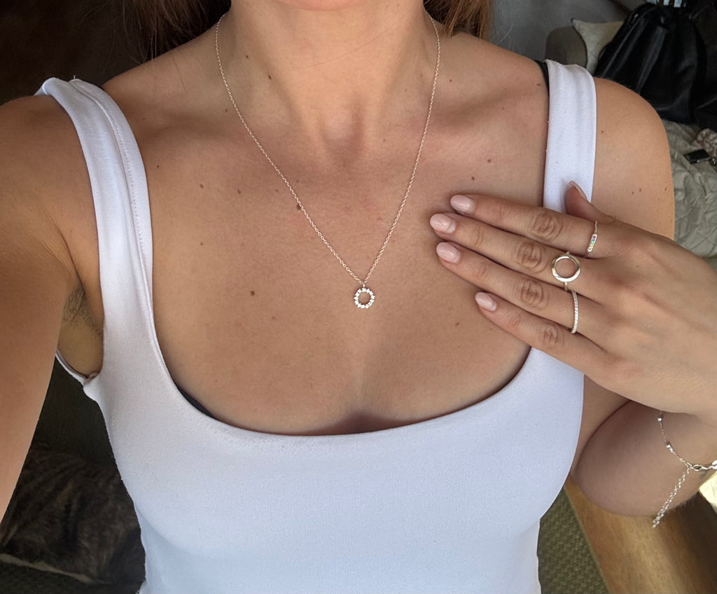 Collar Halo - Plata 925 con circonitas
