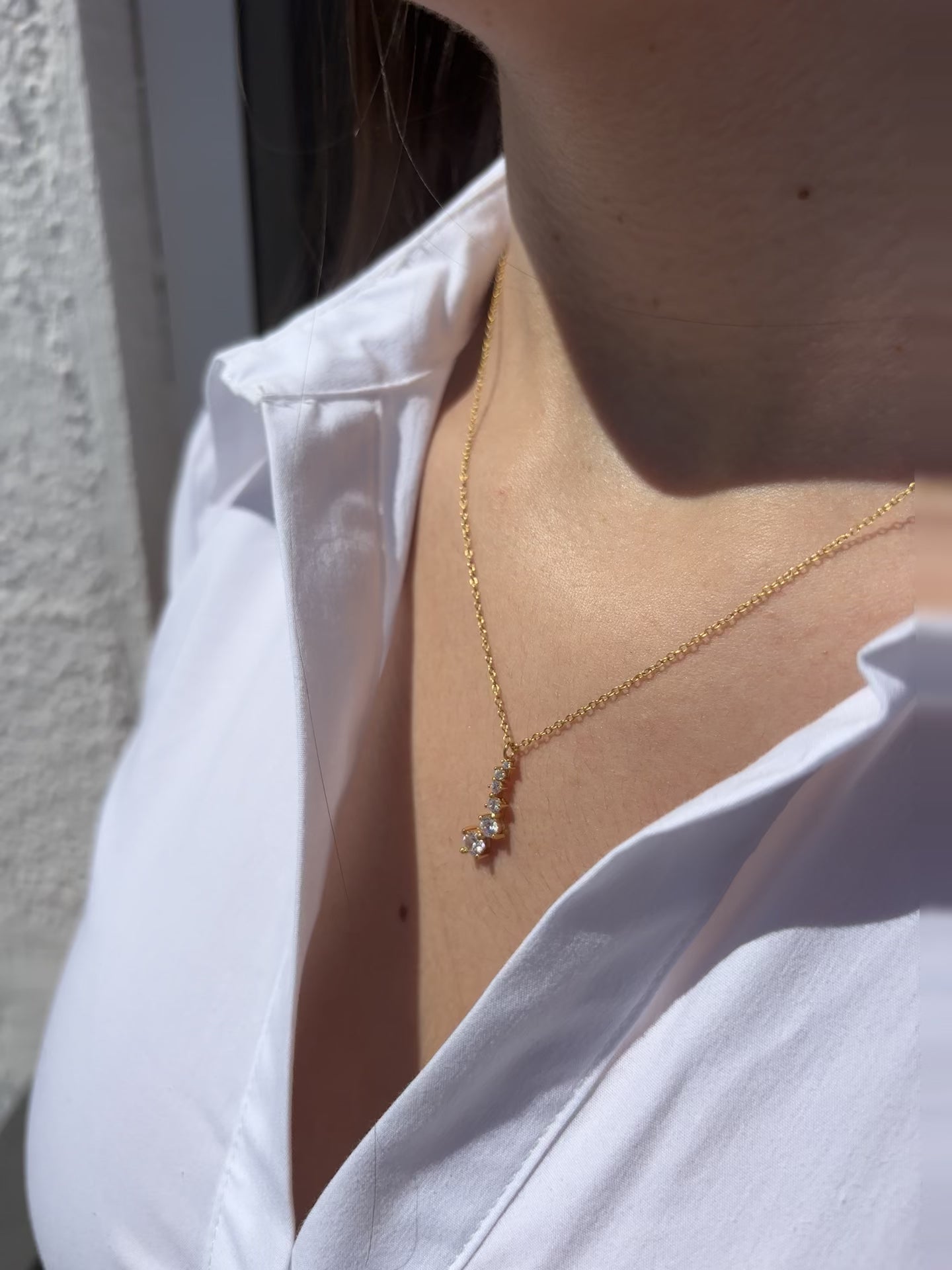 Collar Elara - Plata dorada 925 con circonitas