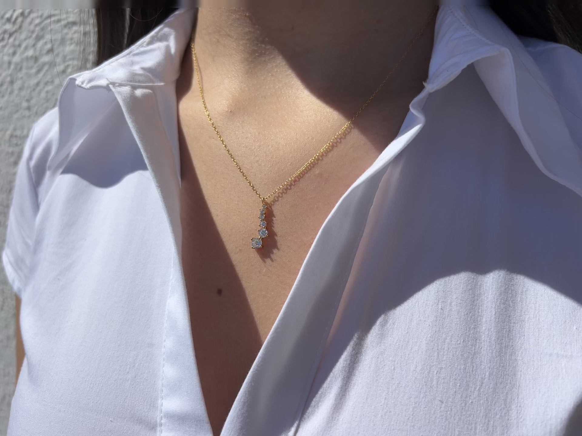 Collar Elara - Plata dorada 925 con circonitas
